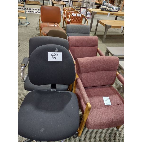 6 ASSORTED CUSHIONED CHAIR LOT