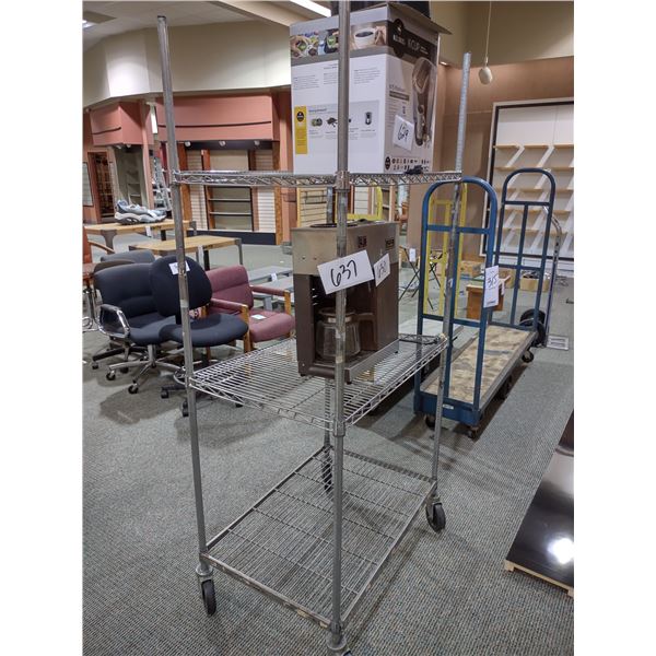 CHROME ROLLING SHELVING UNIT *GOODS ON SHELVES NOT INCLUDED
