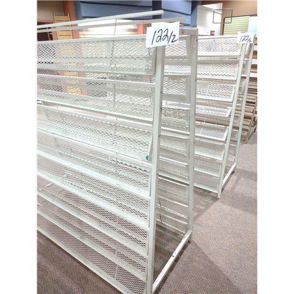 NEW OR LIKE-NEW POWDER COATED METAL SHOE DISPLAY RACK, WHITE, COST APPROX $500.00 EA. NEW (X2)