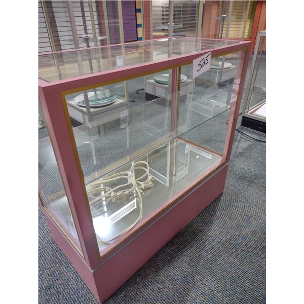 45" GLASS SHOWCASE, MAUVE