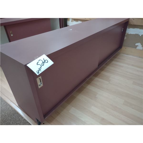 LOW PROFILE 6 FT DISPLAY UNIT, W/ SLIDING DOORS, MAUVE