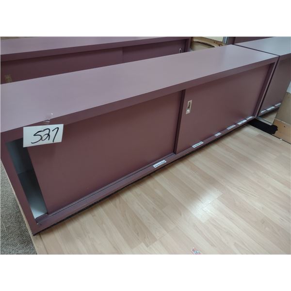 LOW PROFILE 6 FT DISPLAY UNIT, W/ SLIDING DOORS, MAUVE