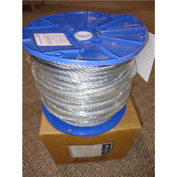 NEW, AIRCRAFT QUALITY GALVANIZED WIRE ROPE, 250 FT X 1/4"