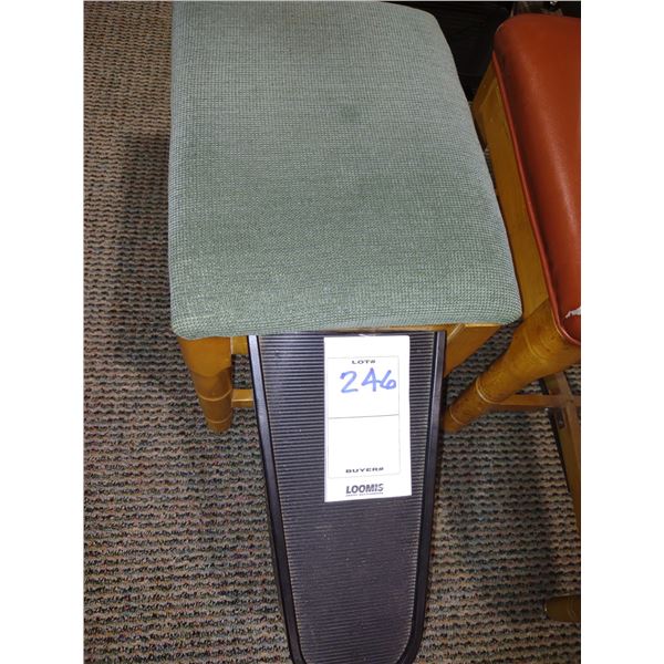GREEN SHOE FITTING STOOL, AKA LOT 246