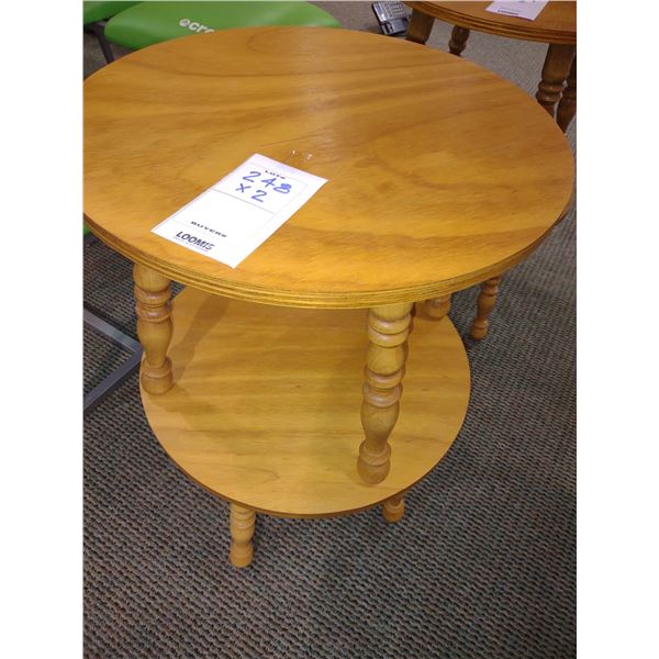 WOODEN TABLE, 20"D X 15"H (X2), AKA LOT 248