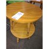 Image 1 : WOODEN TABLE, 20"D X 15"H (X2), AKA LOT 248
