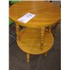 Image 3 : WOODEN TABLE, 20"D X 15"H (X2), AKA LOT 248