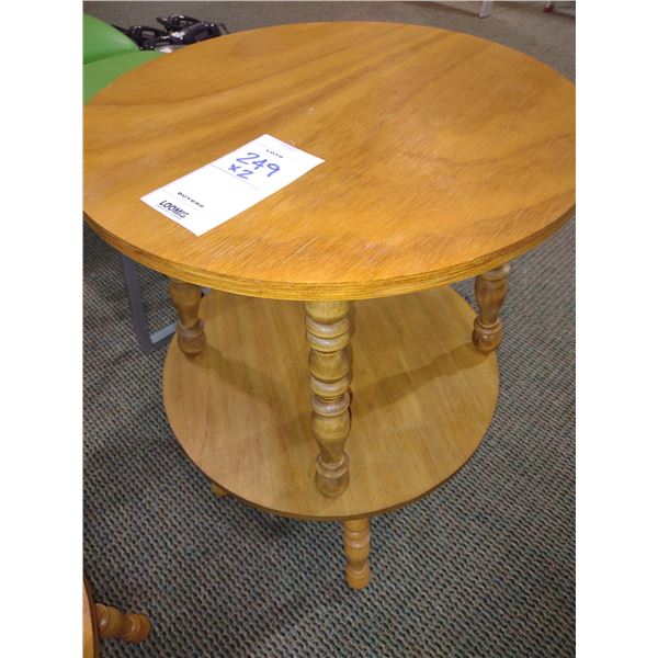 WOODEN TABLE, 20"D X 15"H (X2), AKA LOT 249