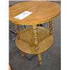 Image 3 : WOODEN TABLE, 20"D X 15"H (X2), AKA LOT 249
