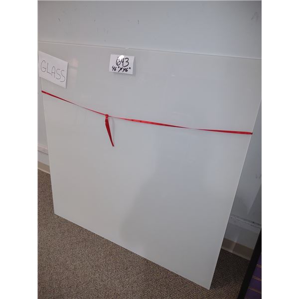 46" X 46" WHITE SQUARE GLASS PANE