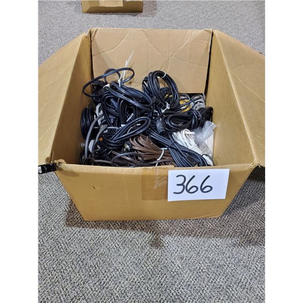 LOT OF APPROX 46 MISC EXTENSION CORDS, COMPUTER CORDS, ETC.