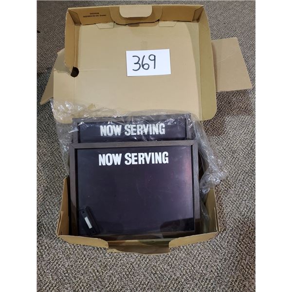 LIGHTED NUMBER "NOW SERVING" COUNTER, LOT OF 2, ONE NEW, ONE USED
