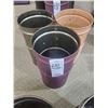 Image 1 : 3 HEAVY METAL ROUND GARBAGE CONTAINERS