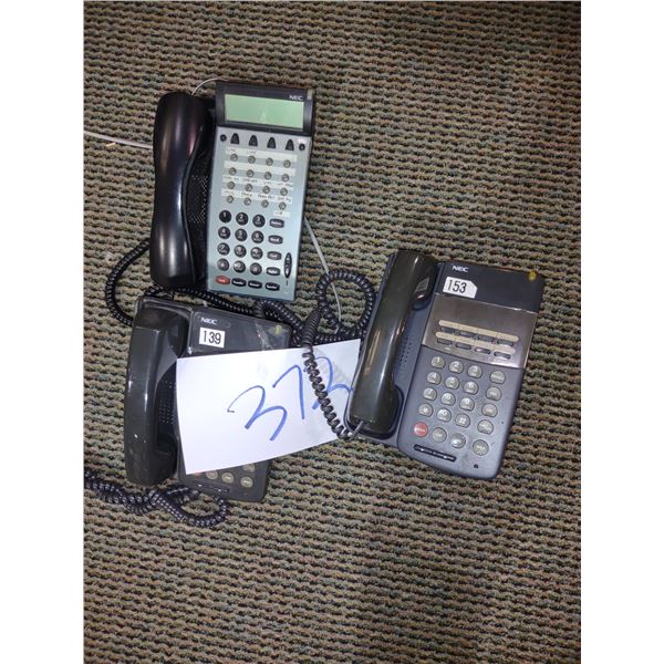 3 ASSORTED NEC PHONES
