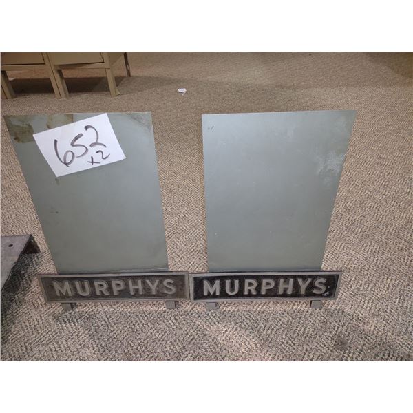 ANTIQUE MURPHYS STORE METAL IN-STORE ADVERTISER DISPLAYS (X2)