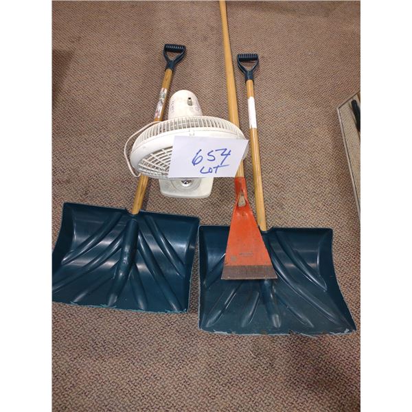 FAN (WORKS), ICE SCRAPER AND SNOW SHOVEL LOT