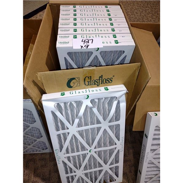 NEW 14x25x2 GLASFLOSS AIR FILTERS (X9)