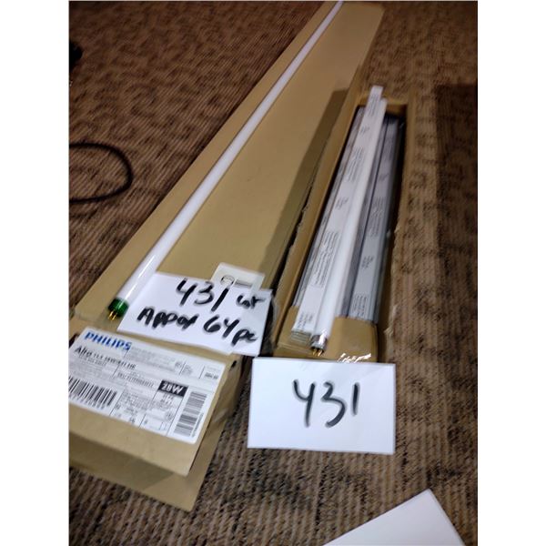 APPROX. 64 PC LOT: NEW PHILIPS ALTO TL5 28W/841 HE AND EIKO F14T5/841 FLUORESCENT LAMPS