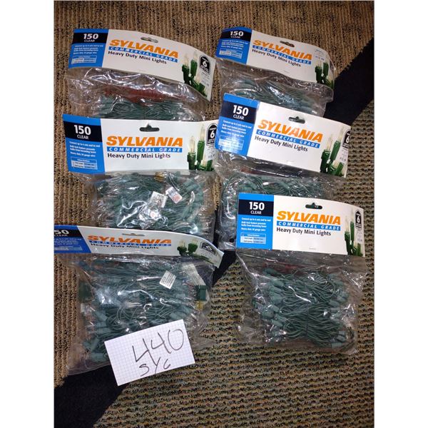 NEW SYLVANIA 150 CT COMMERCIAL GRADE HD MINI LIGHTS (X6)