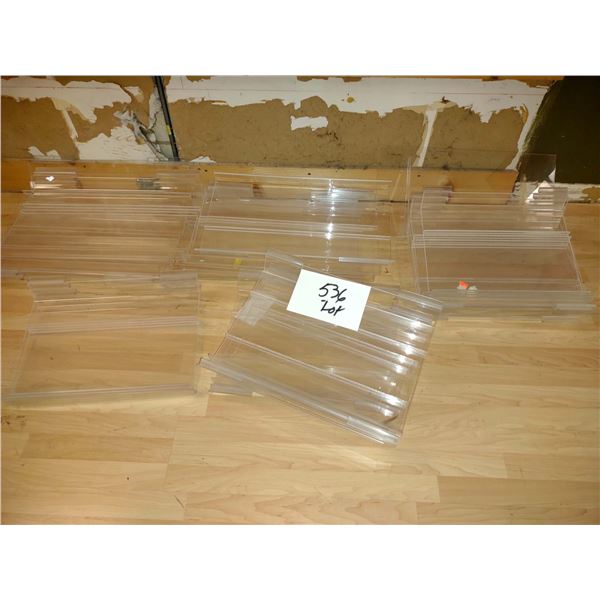 LOT OF CLEAR ACRYLIC SLATWALL SLANTED SHELVING