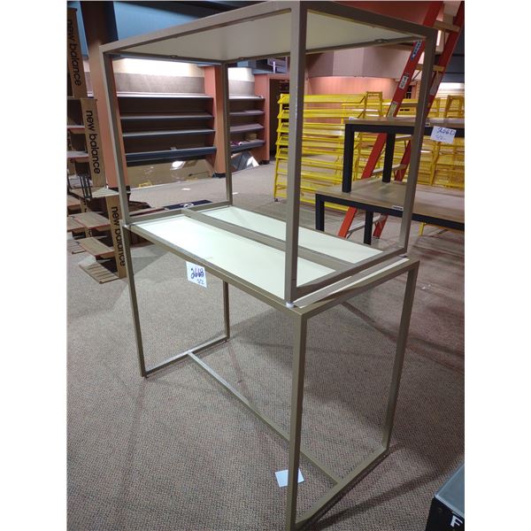 PAIR OF METAL FRAME TABLES