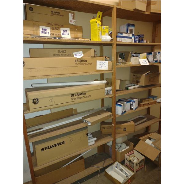 BUNDLE LOT: Large Amount of Assorted Lighting, and Miscellaneous Goods on Shelves