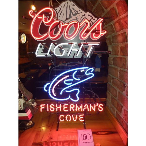 FISHERMAN'S COVE BUD LIGHT NEON SIGN 34"H X 21"W