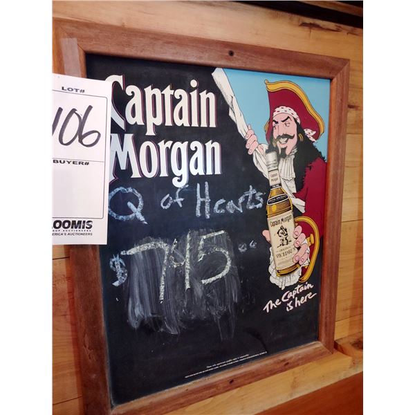 CAPTAIN MORGAN CHALK BOARD SIGN, WOOD 23"H X 19.5"W