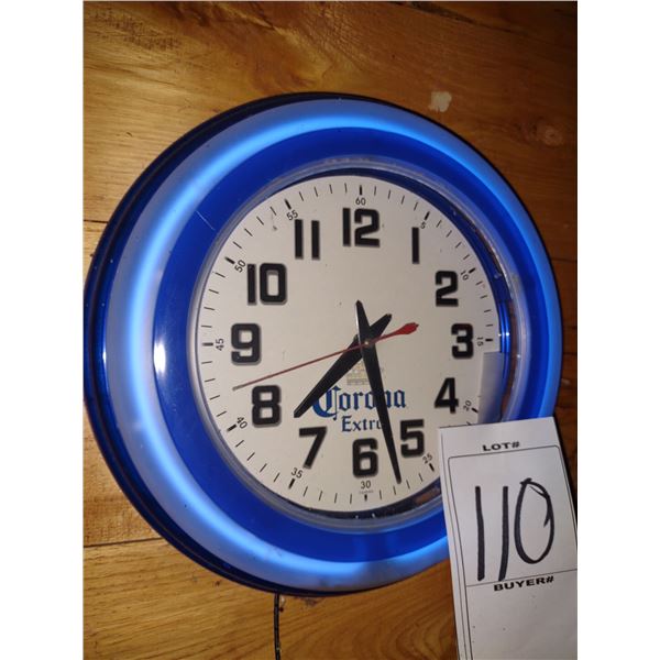 CORONA EXTRA NEON WALL CLOCK, 14"H X 14"W
