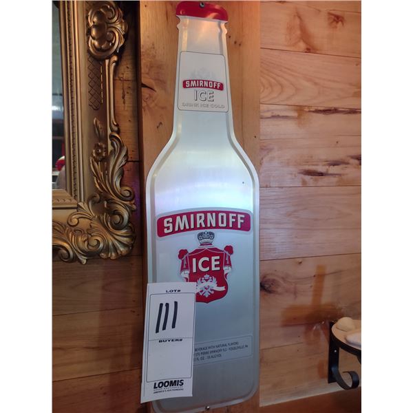 SMIRNOFF ICE METAL ADVERTISING SIGN, 30"H X 9"W