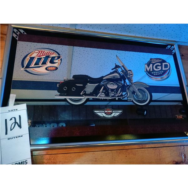 MILLER LITE, MGD, HARLEY DAVIDSON BAR MIRROR