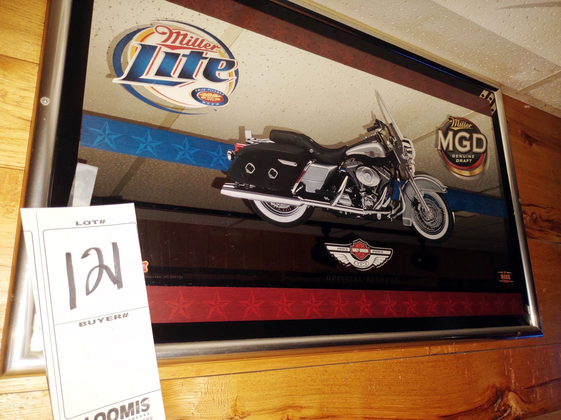 MILLER LITE, MGD, HARLEY DAVIDSON BAR MIRROR