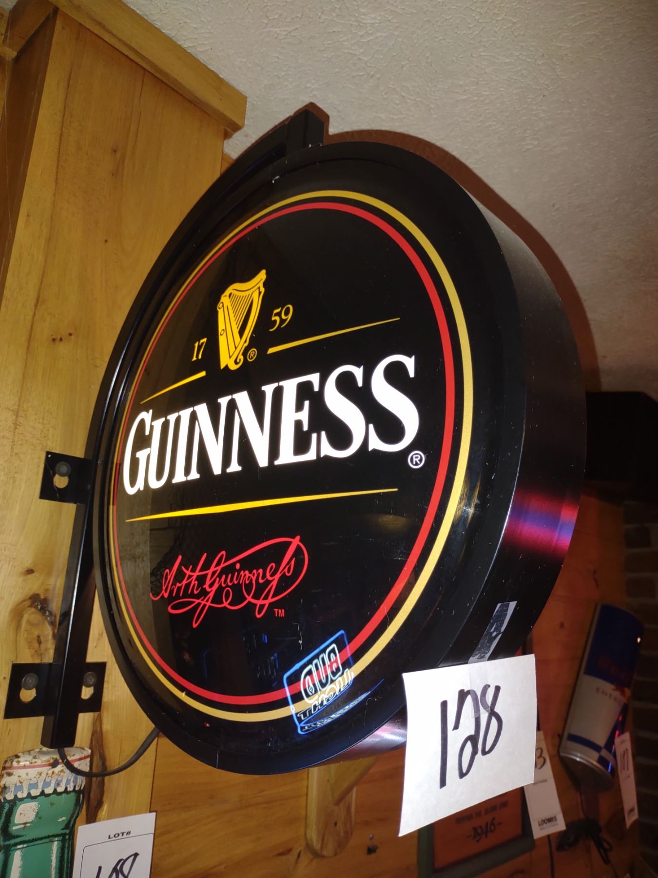 GUINNESS WALL MOUNTED ELECTRIC LIGHT UP SIGN, 19"D