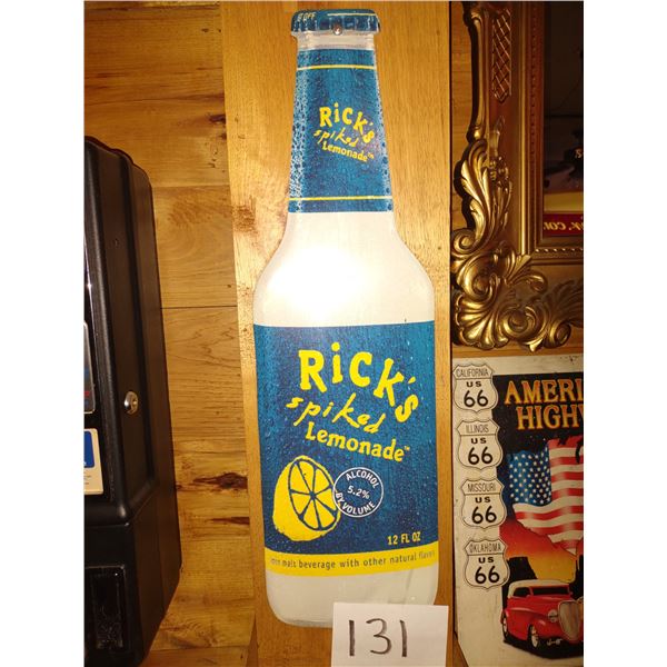 RICK'S SPIKED LEMONADE BOTTLE SIGN, METAL