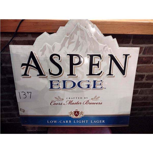 ASPEN EDGE METAL SIGN, 27.5"W X 27"H