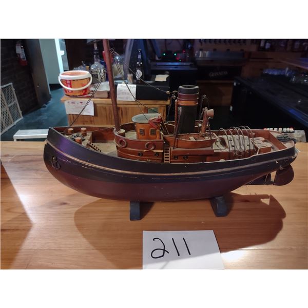 HAND CRAFTED CARVED WOODEN SHIP