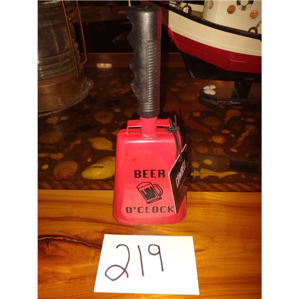 NEW METAL "BEER O' CLOCK " COW BELL
