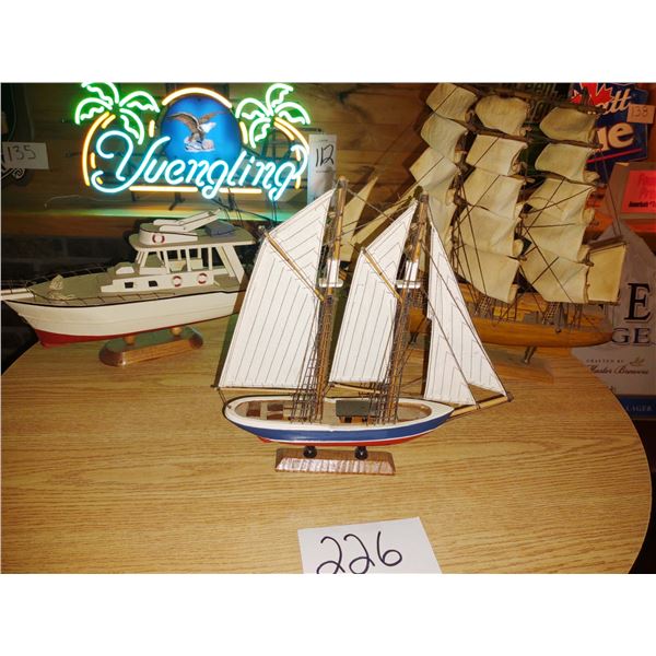 LOT OF 3 HAND CRAFTED WOODEN SHIPS