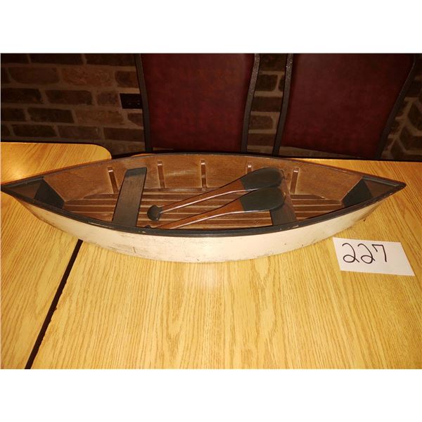 WOODEN ROW BOAT, APPROX. 18"L