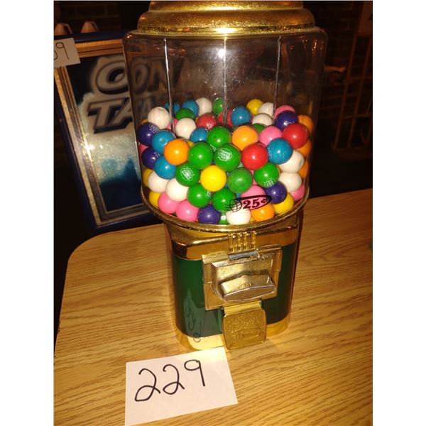 VINTAGE 25 CENT BUBBLE GUM MACHINE