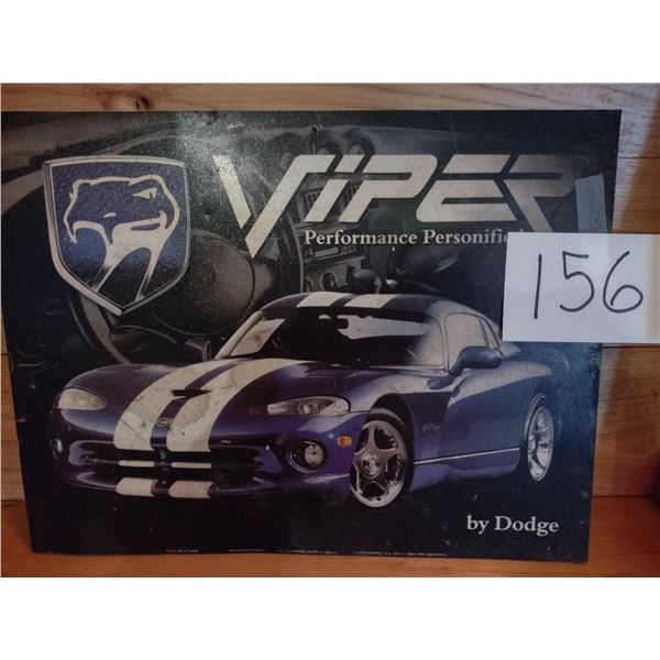 DODGE VIPER METAL SIGN, 17"W