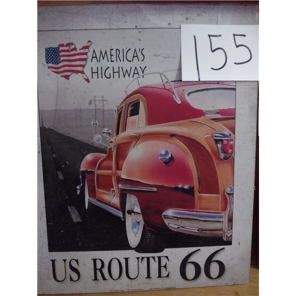 ROUTE 66 METAL SIGN "AMERICA'S HIGHWAY" 17"H