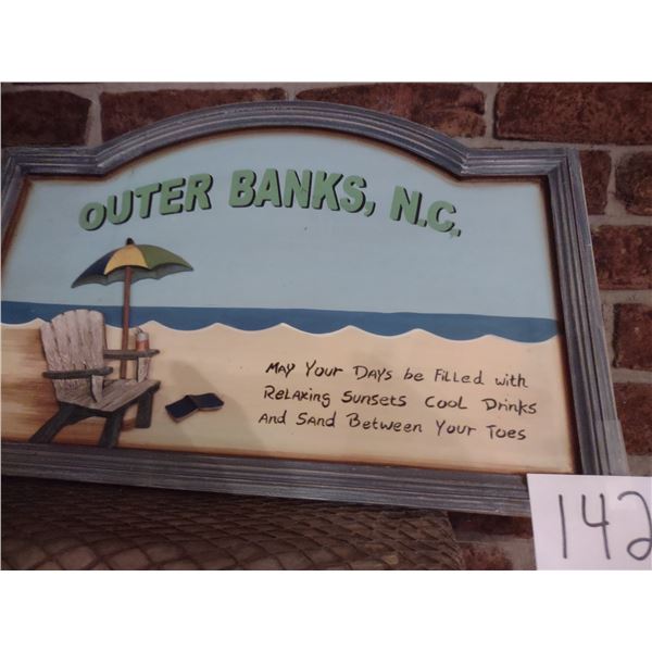 CARVED WOOD OUTER BANKS, N.C. SIGN