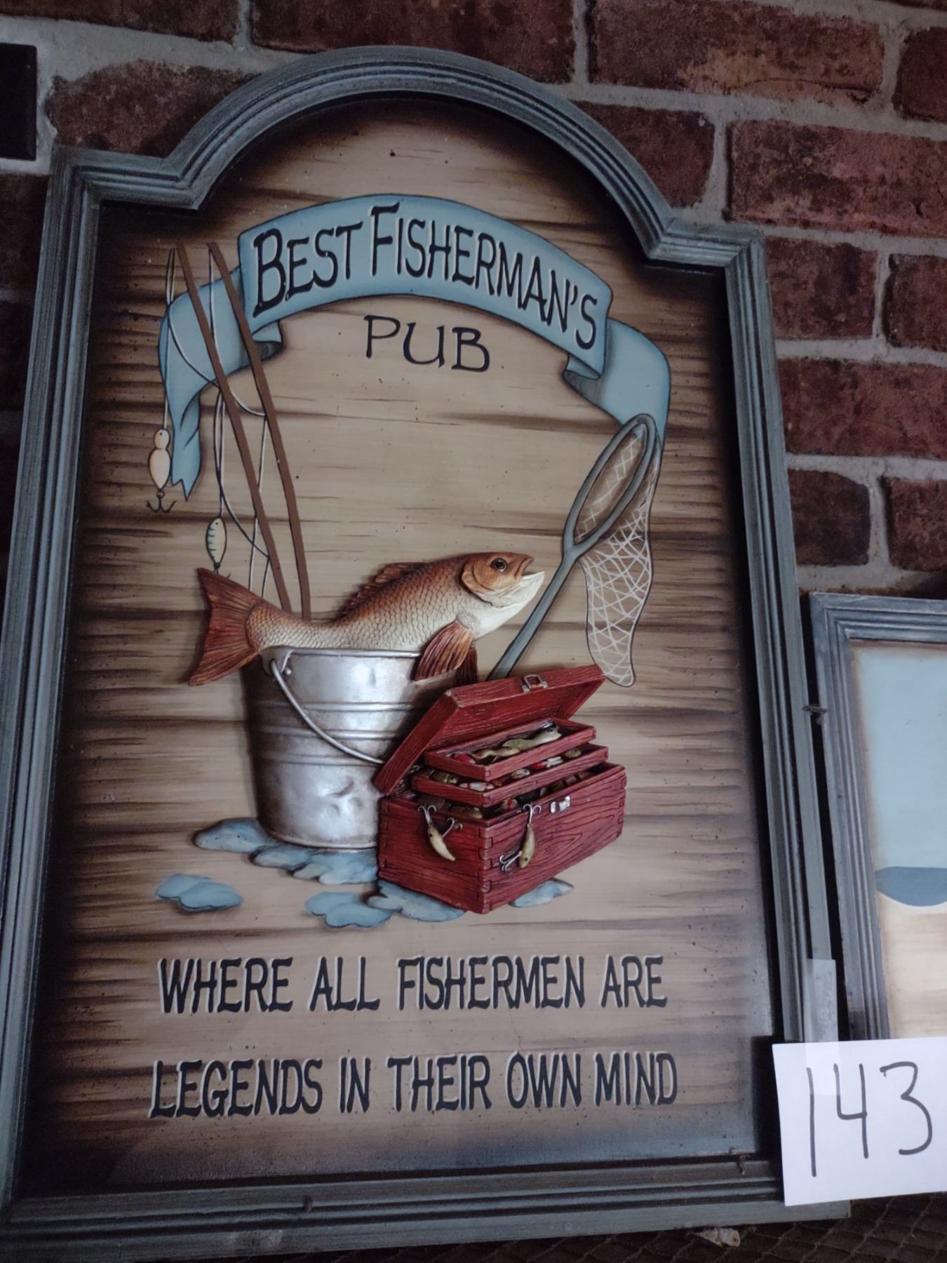 LARGE HAND PAINTED CARVED WOOD 