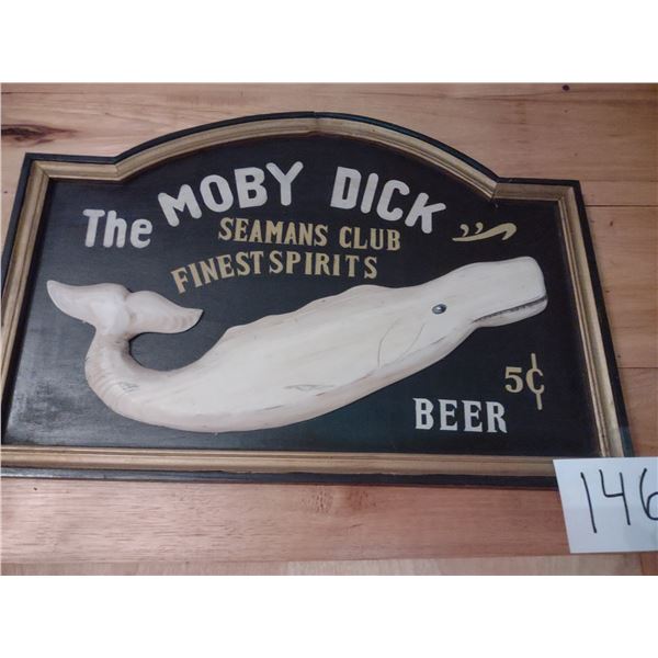 CARVED WOODEN SIGN, HAND PAINTED