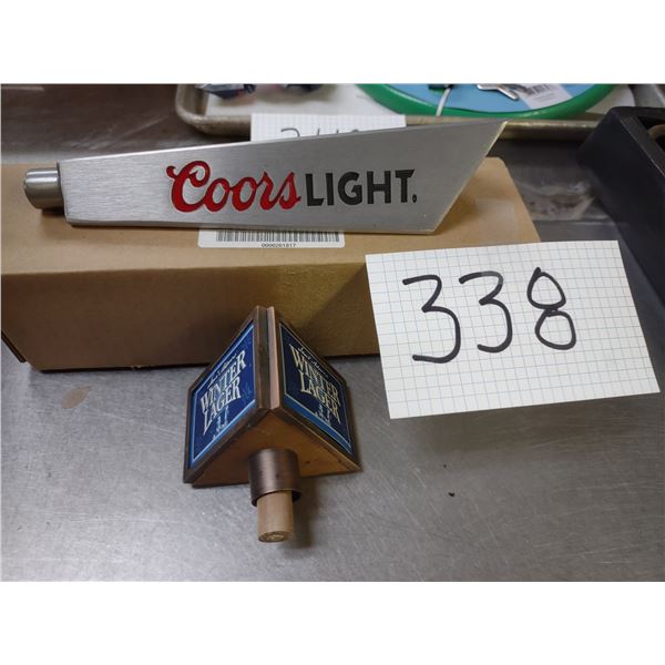 PAIR OF BEER TAP HANDLES, SAM ADAMS AND COORS LIGHT (NEW)