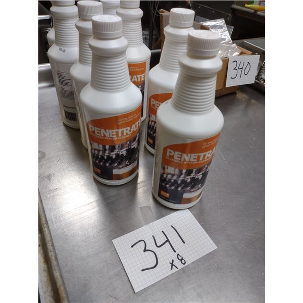 LOT OF 8 BOTTLES OF BEVERAGE SYSTEM CLEANER