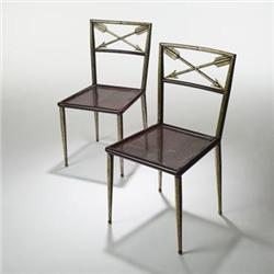 Piero Fornasetti pair of chairs from the Vill