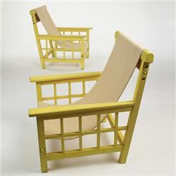 Robert Mallet-Stevens armchairs, pair France,