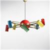 Image 1 : Stilnovo chandelier Italy, c. 1950 enameled a